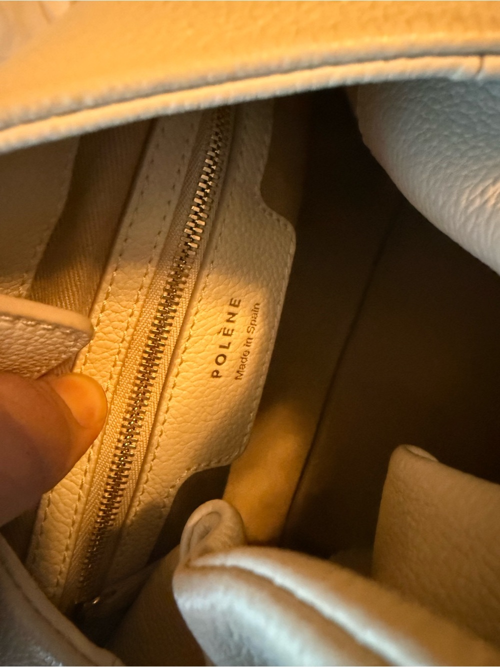 Polene Numéro Neuf EDITION TEXTURED CHALK Shoulder Bag - Picture 9 of 9